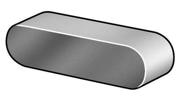 Oversized Machine Key,  Square End,  Steel,  Plain,  1/2 in L,  3/16 in Sq,  5 PK