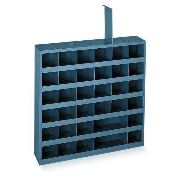 Prime Cold Rolled Steel Pigeonhole Bin Unit,  4 3/4 in D x 23 3/4 in H x 23 3/4 in W,  6 Shelves