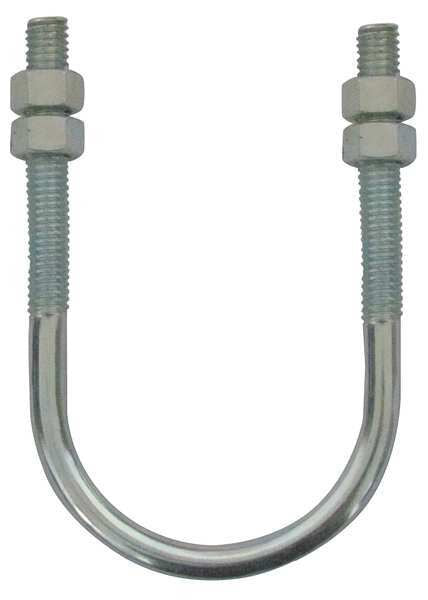 Round U-Bolt,  1/4"-20,  3 7/16 in Inside Ht,  1 3/8 in Inside Wd/Dia,  Stainless Steel