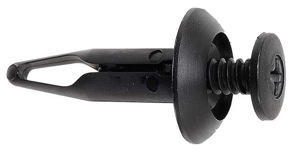 Screw Rivet,  Flat Head,  0.906 in L,  Plastic Body,  25 PK