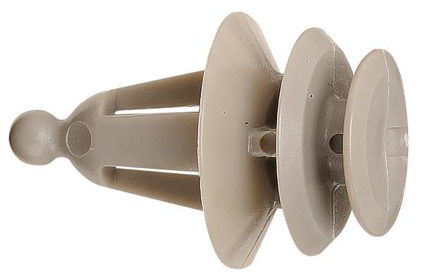 Clip,  Flat Head,  18 mm L,  Plastic Body,  25 PK
