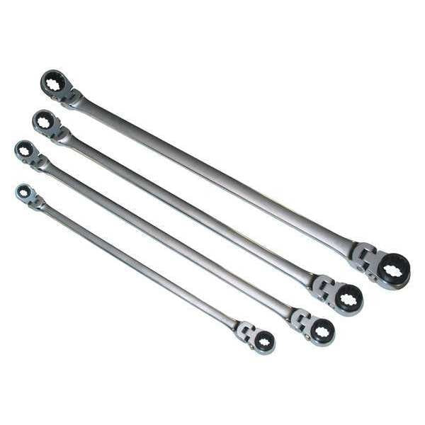 Reversible Ratcheting Wrench, 4Pc, SAE