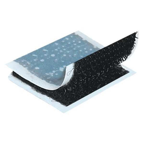 Reclosable Fastener Shape,  Square,  Acrylic Adhesive,  1 in,  1 in Wd,  Black,  200 PK