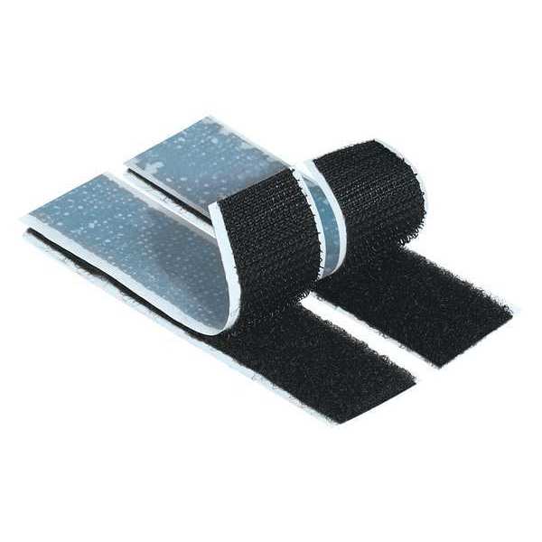 Reclosable Fastener,  Rubber Adhesive,  3 in,  1 in Wd,  Black,  200 PK