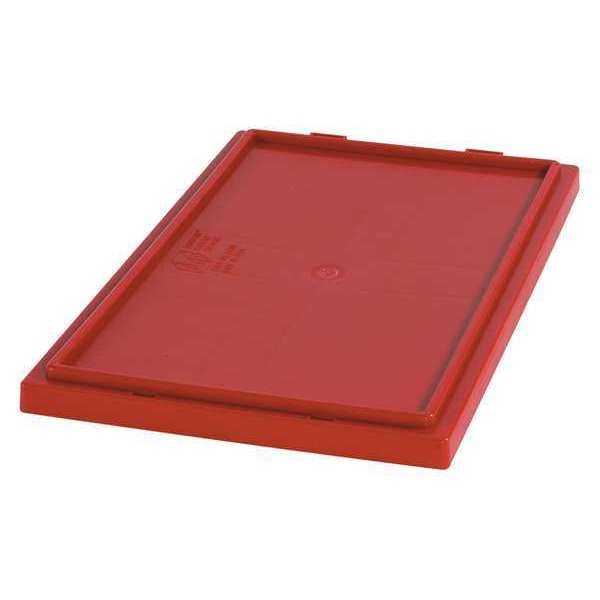 Red Plastic Lid, Stack and Nest, 17x14 1/2", Red, PK6,  6 PK