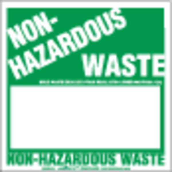 NonHazardous Waste Label H Bx Vynl, PK100