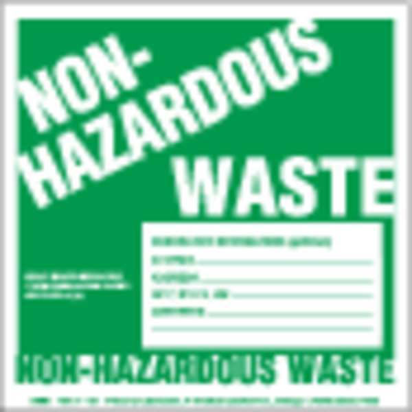 Non-Hazardous Waste Label, w/Gener, PK100