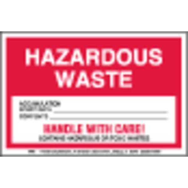 Hazardous Waste Label, Paper Stock, PK500