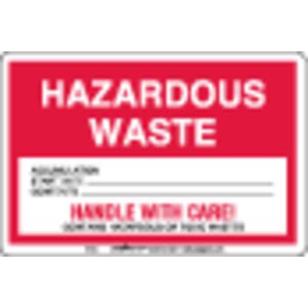Hazardous Waste Label, Vinyl Stock, PK100