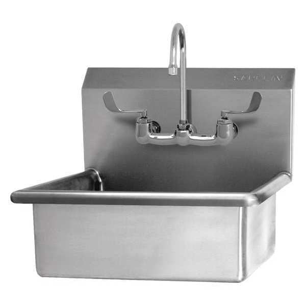 Wall Mount,  2 Hole,  8 OC Faucet,  Stainless,  Hand Sink