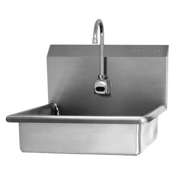 Wall Mount,  1 Hole,  Battery Sensor,  Stainless,  Hand Sink