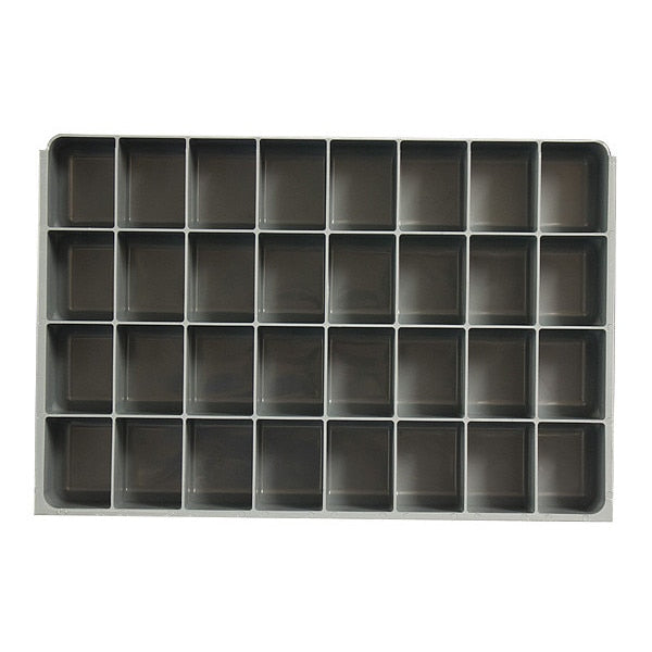 Compartment Drawer Insert with 32 compartments,  Polypropylene,  3" H x 18 in W