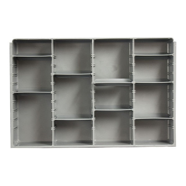 Compartment Drawer Insert with 4 compartments,  Polypropylene,  3" H x 18 in W