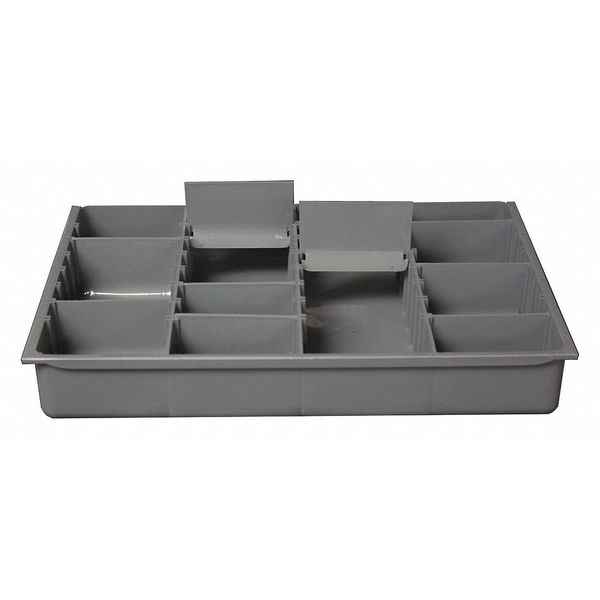 Compartment Drawer Insert with 4 compartments,  Polypropylene,  2" H x 13-3/8 in W