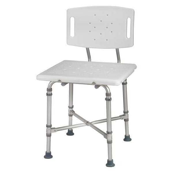 21" L,  Backrest,  Aluminum,  Plastic,  Tub and Shower Seat,  Textured