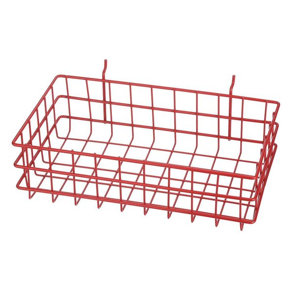Red Rectangular Storage Basket,  Steel