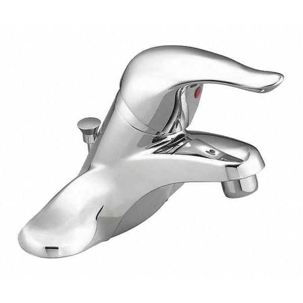 Lever Handle 4" Mount,  3 Hole Low Arc Bathroom Faucet,  Chrome