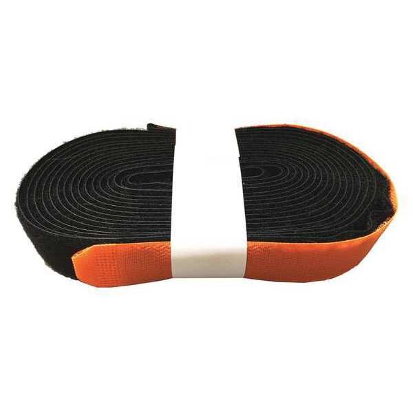Cinch Strap,  No Adhesive,  15 ft 10 in,  1 in Wd,  Black/Orange,  50 PK