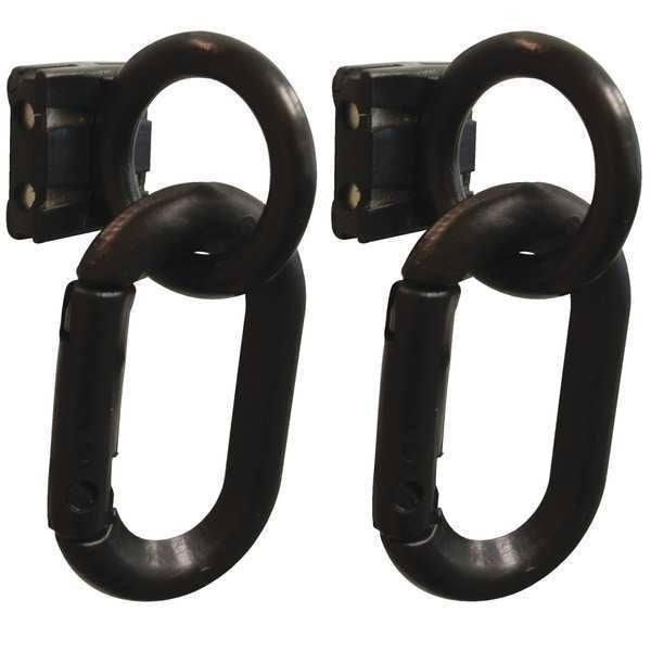 Carabiner Magnet Ring, 3", Black, PK6
