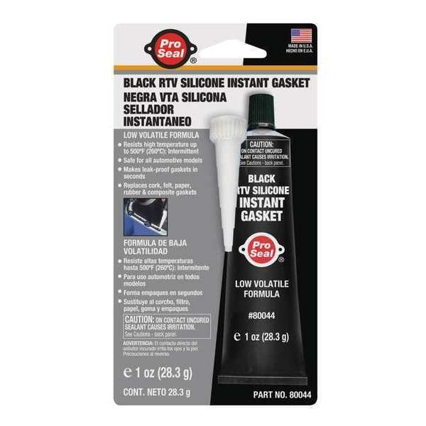 Gasket Maker RTV Silicone Sealant,  1 oz,  Black,  Temp Range -75 to 500 Degrees F