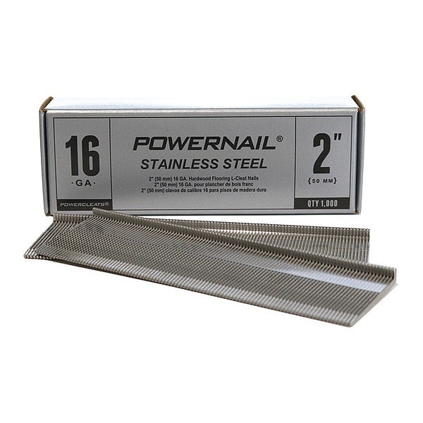 LSS20016 16-Gauge 2 Inch Length SS Flooring L-Cleat Nails (Box of 5000)
