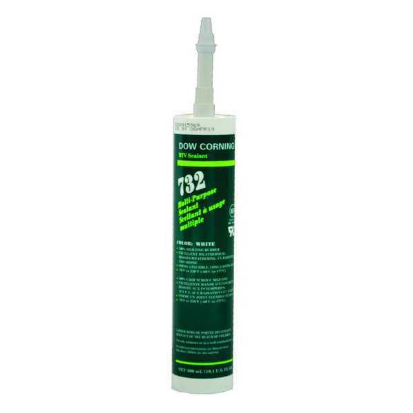 Multi-Purpose Sealant,  10.1 oz,  Cartridge,  White,  Silicone Elastomer Base