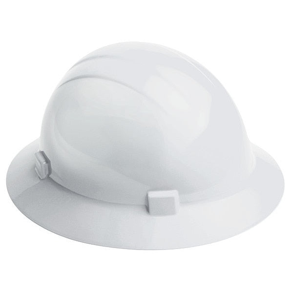 Full Brim Hard Hat,  Type 2,  Class E,  Ratchet (4-Point),  White