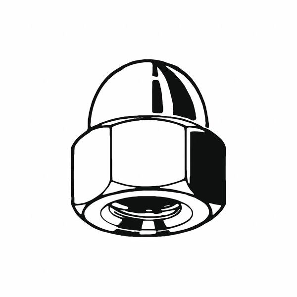 High Crown Cap Nut,  M8-1.25,  18-8 Stainless Steel,  Plain,  15 mm H,  50 PK