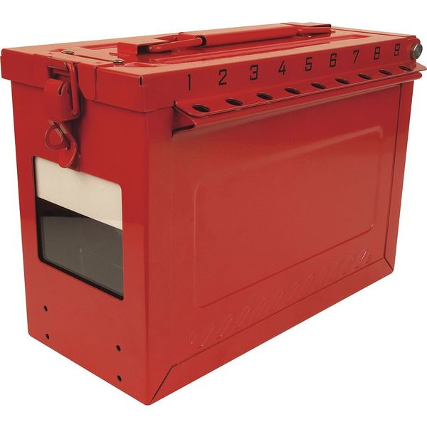 Group Lockout Box, Red, 9-1/16" H