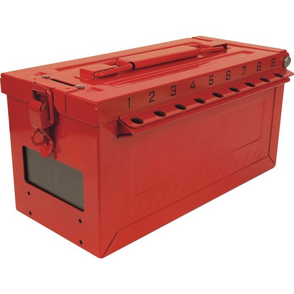 Group Lockout Box, Red, 5-43/64" H