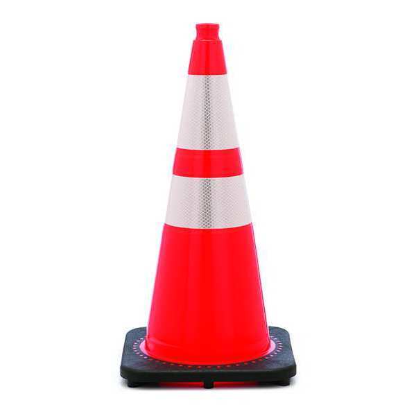 Traffic Cone,  Night or High Speed Roadway (45 mph or higher),  7 lb,  Reflective,  28 in Height,  Orange