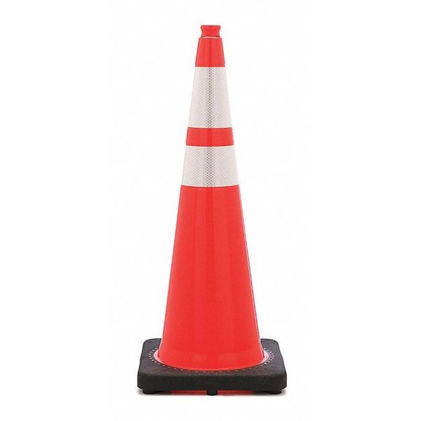 Traffic Cone,  Night or High Speed Roadway (45 mph or higher),  12 lb,  Reflective,  36 in H,  Orange
