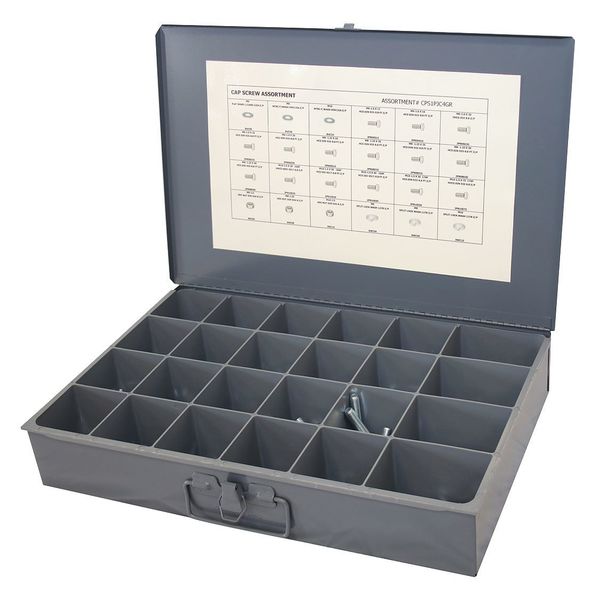 Hex Head Cap Screw Assortment,  Steel,  Zinc Plated Finish