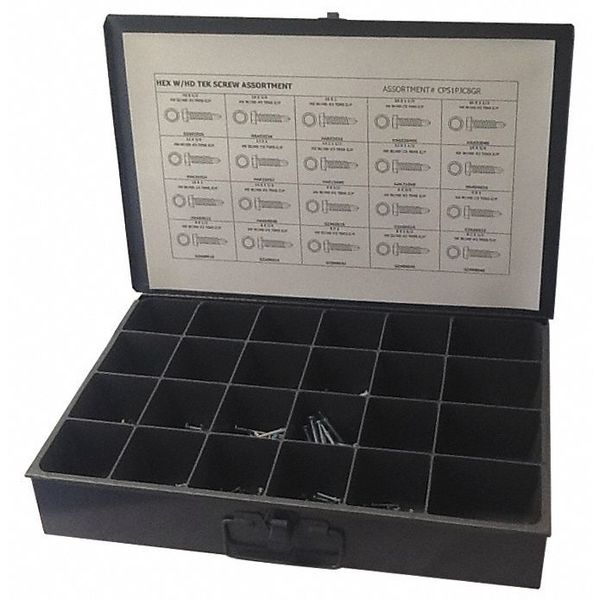 Tapping Screw Assortment,  Steel,  Zinc Plated Finish