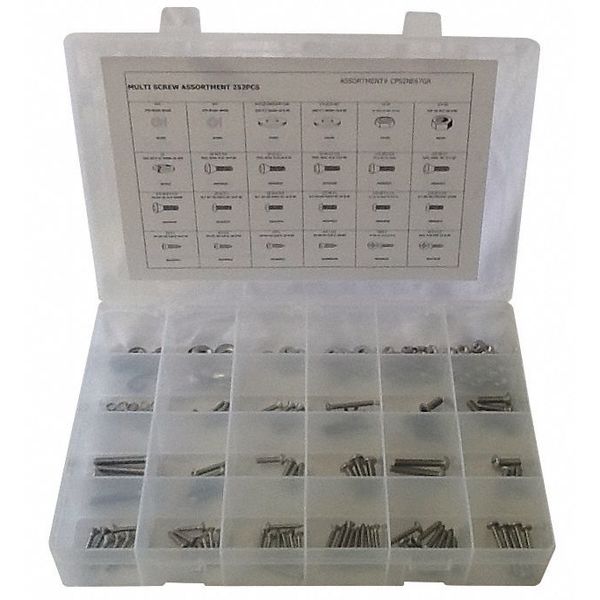 Machine Screw Assortment,  Steel,  Plain Finish