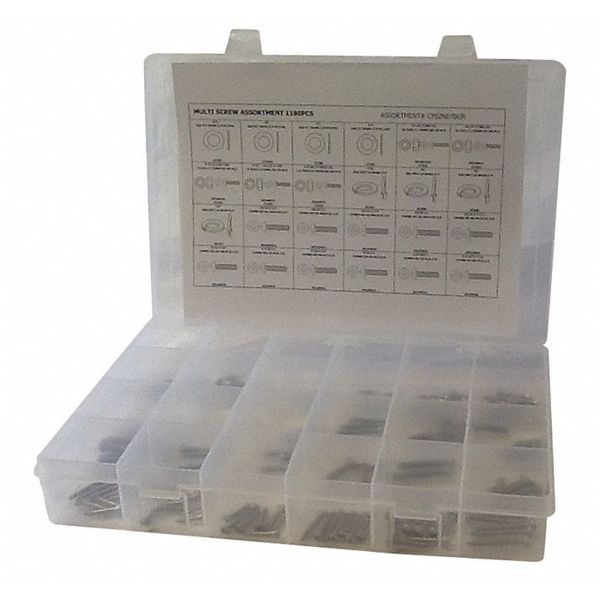 Machine Screw Assortment Machine Screw,  Nut and Washer Assortment,  Steel,  Zinc Plated Finish