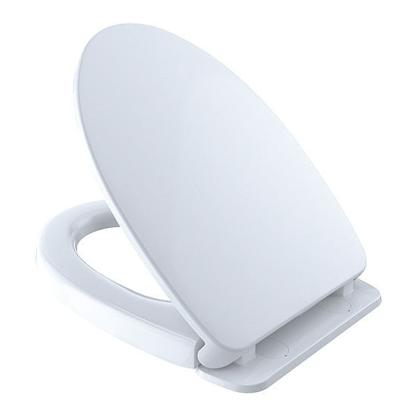 Toilet Seat, Elongated, White,  With Cover,  polypropylene,  Elongated