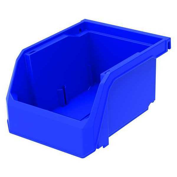 Hang & Stack Storage Bin,  Blue,  Plastic,  5 3/8 in L x 4 1/8 in W x 3 in H,  7 lb Load Capacity