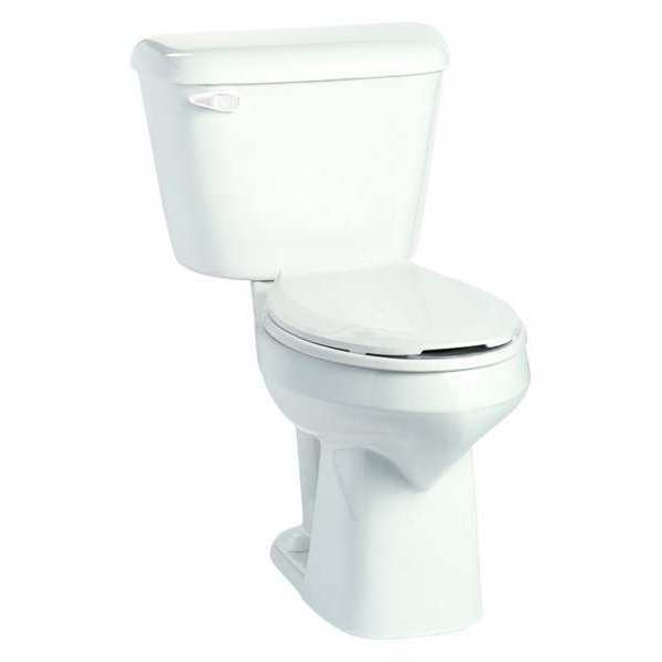 Tank Toilet,  1.28 gpf,  Gravity Fed Single Flush,  Floor Mount,  Elongated,  White