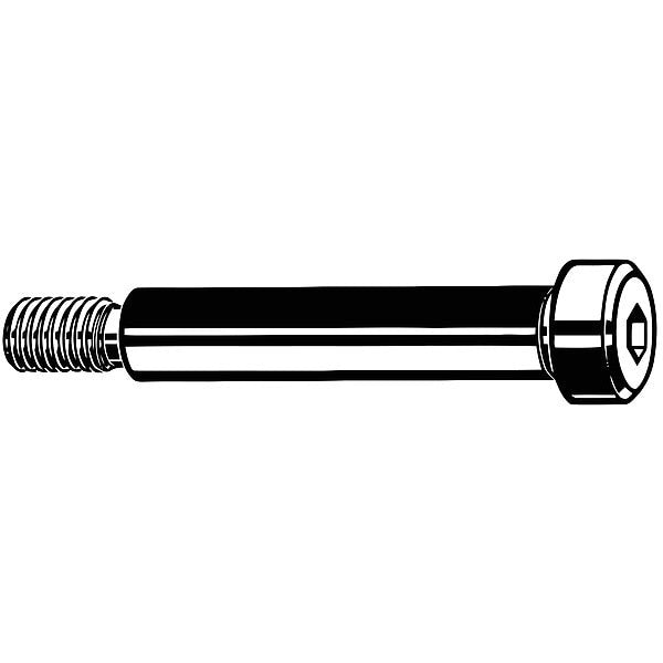 Shoulder Screw,  M5-0.80 Thr Sz,  9.5 mm Thr Lg,  25 mm Shoulder Lg,  Alloy Steel,  5 PK