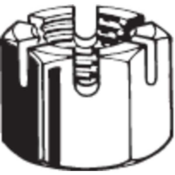 Slotted Nut, Metric, Steel, Class 4, PK25
