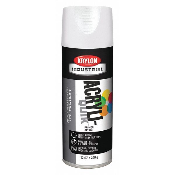 Spray Primer,  White,  Flat Finish,  12 oz.