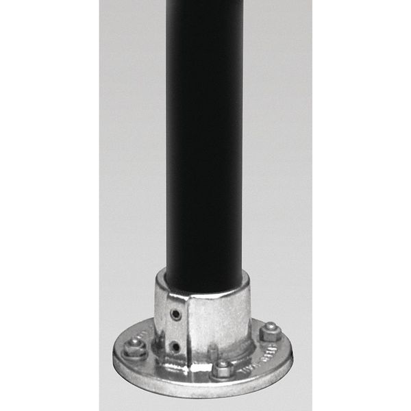Structural Pipe Fitting, Round Base Flange, Aluminum, 1.25 in Pipe Size, 32510 lb Tensile Strength