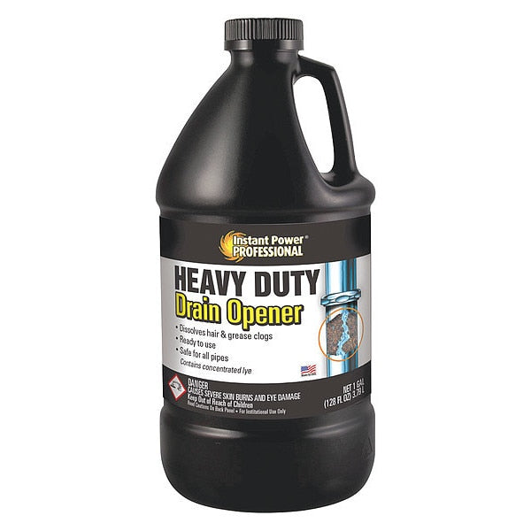 Heavy-Duty Drain Opener, Jug, 1gal, Liq, PK3