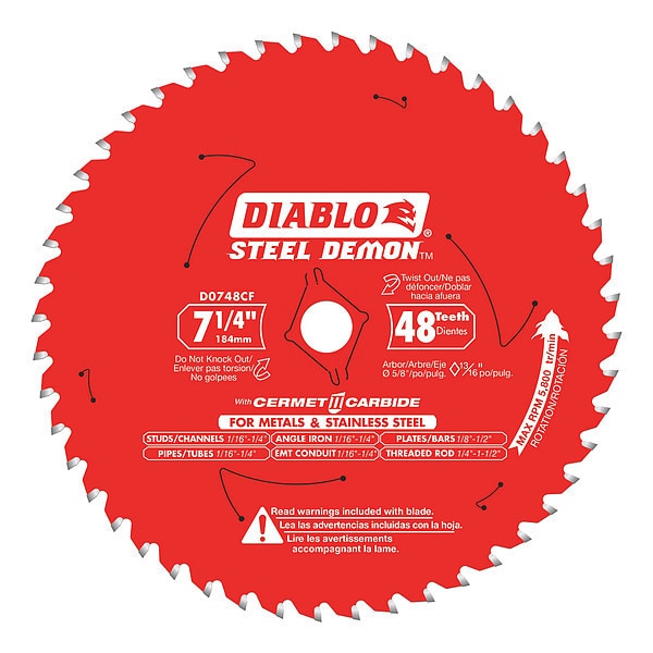 Circular Saw Blade, 7-1/4" Blade dia.