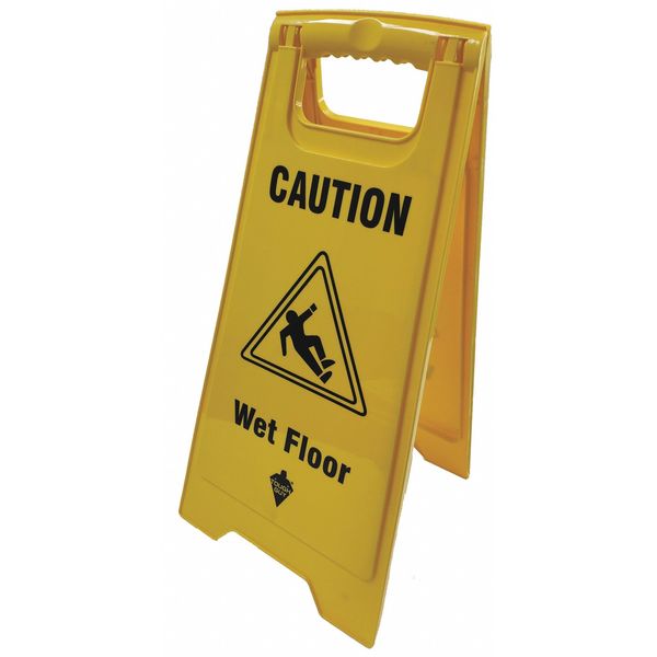 Caution Sign,  23 39/64 in Height,  11 51/64 in Width,  Plastic,  Triangle,  English