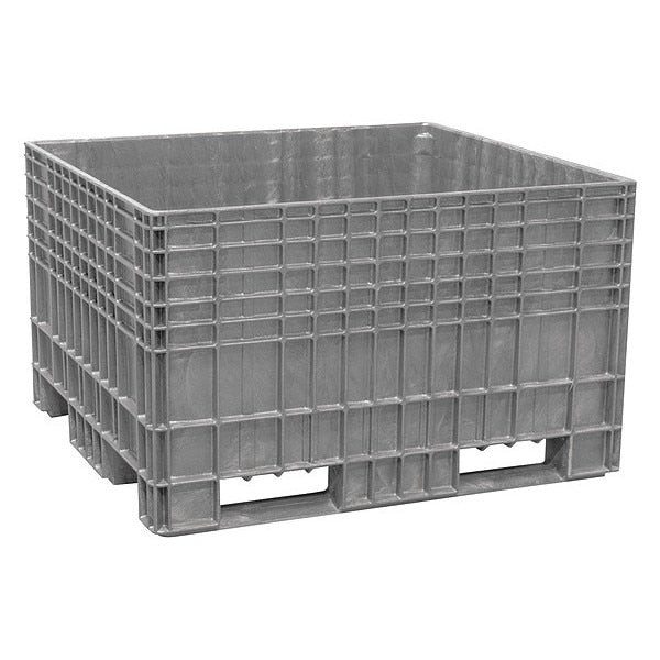 Gray Bulk Container,  Plastic,  25.9 cu ft Volume Capacity