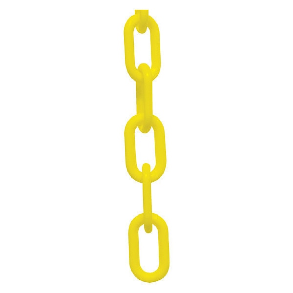 Plastic Chain, 2" Size, 25 ft. L, Yellow