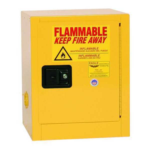 Flammable Liquid Safety Cabinet,  Yellow,  Capacity: 4 gal