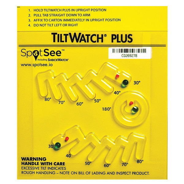 Tilt Indicator Label, 30 deg., PK50